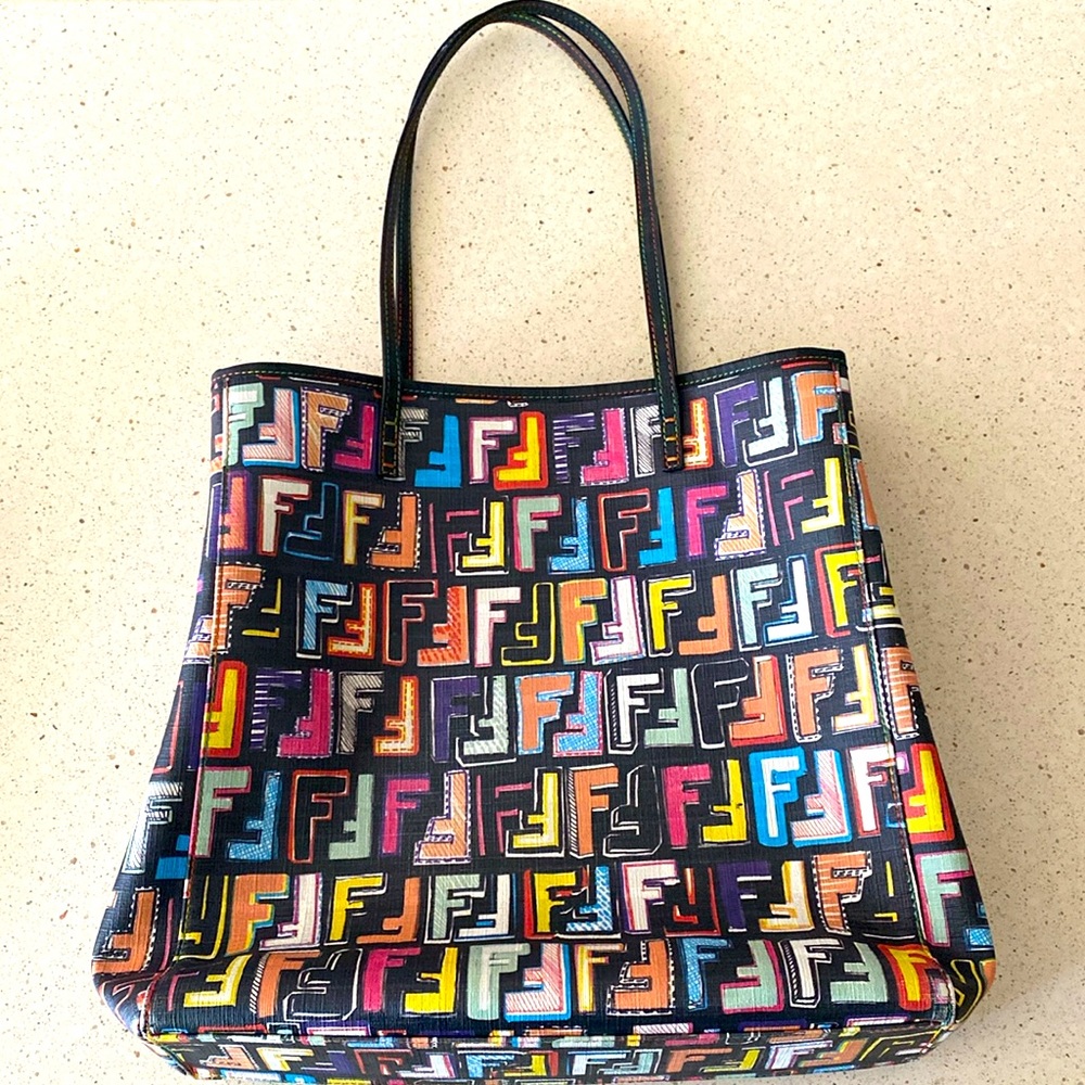 Fabulous FENDI Zucca Spalmati FF black Multicolor tote.